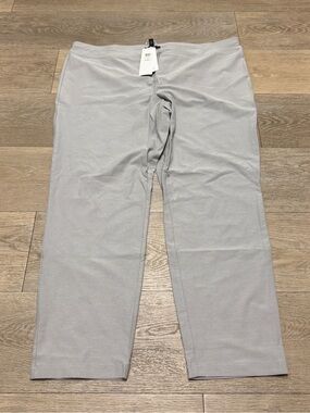 NWT Eileen Fisher Slim Ankle Washable Stretch Crepe Pants Size 1X Silver 178$